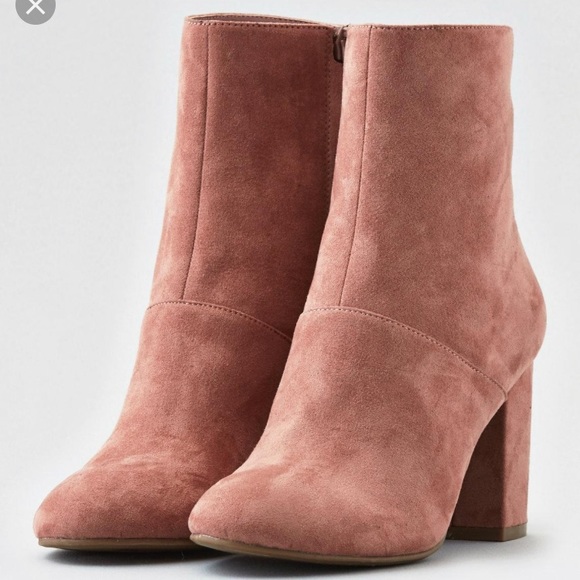 American Eagle Outfitters Shoes - American Eagle Dusty Rose Microsuede Booties